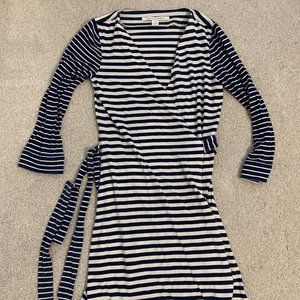 DVF Striped Wrap Dress